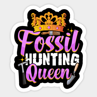 Cute Fossil Hunting Queen Girls Paleontologist Sticker